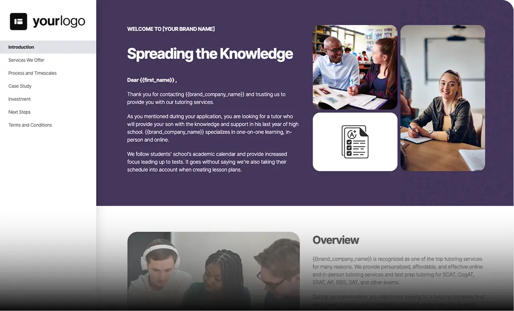 Document cover screen in browser