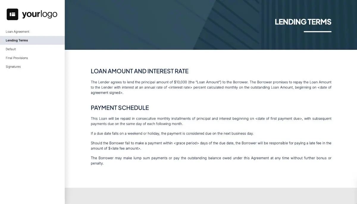 Simple Loan Agreement Template Slide 3