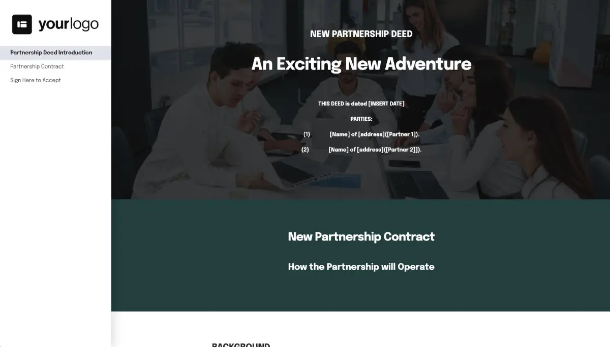 Partnership Contract Template (UK) Slide 2