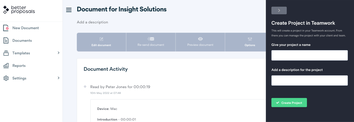 Connect teamwork to Better Proposals - Step2
