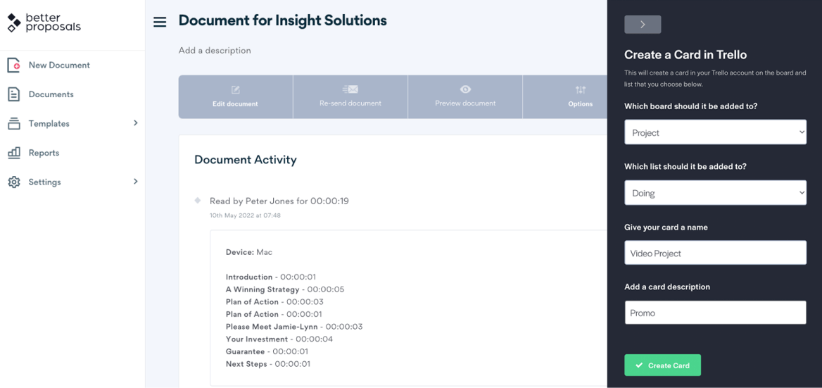 Connect trello to Better Proposals - Step2