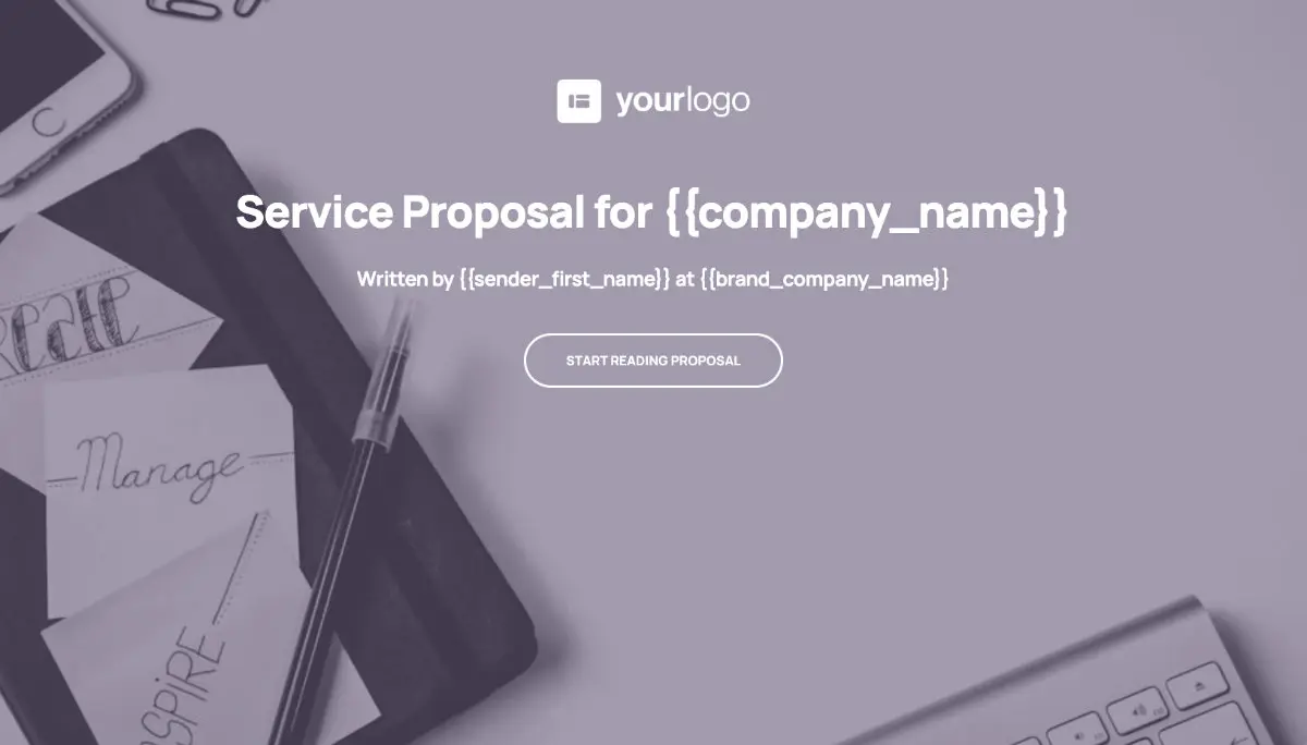 General Service Proposal Template - Purple - Stunning cover
