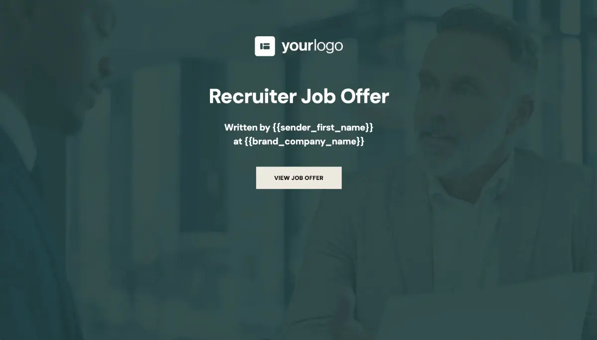 Recruiter Job Offer Template - Visually Appealing Cover
