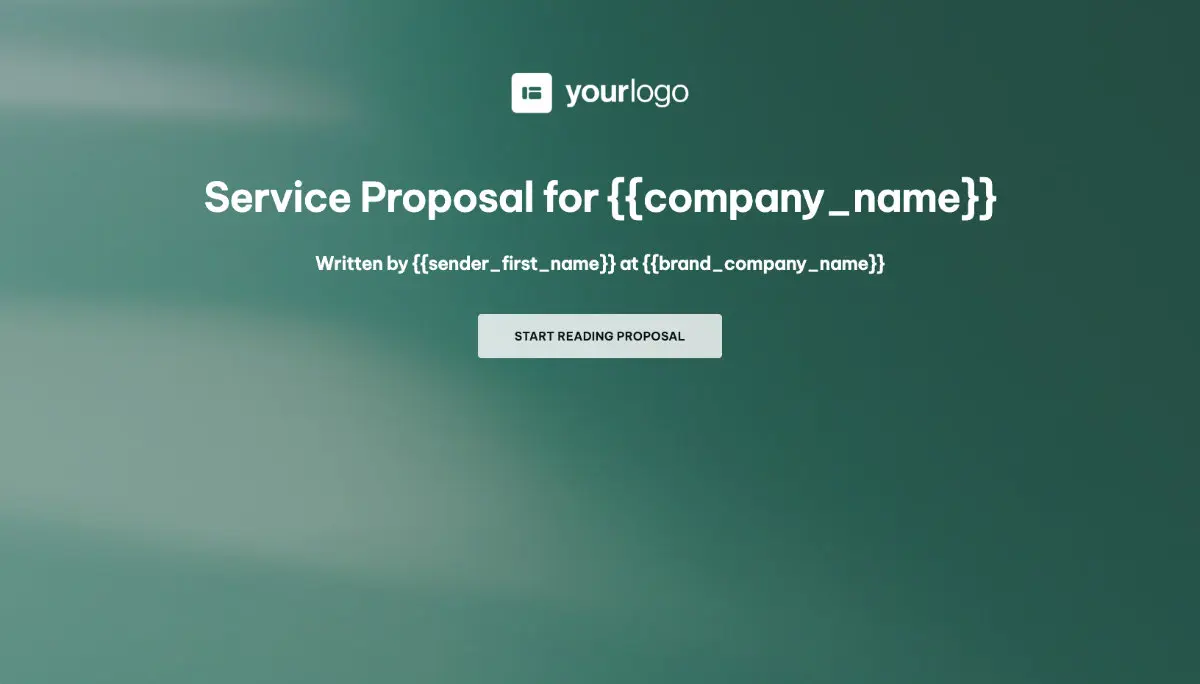 General Service Proposal Template - Moss Green