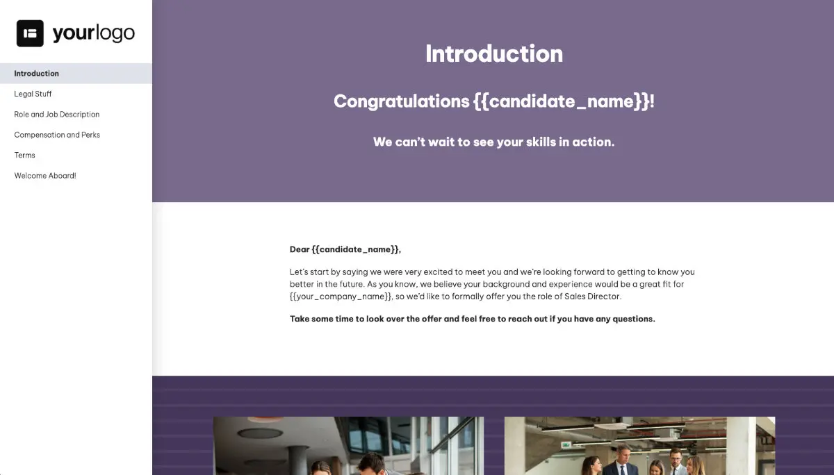 Sales Director Job Offer Template - Pre-Written Introduction