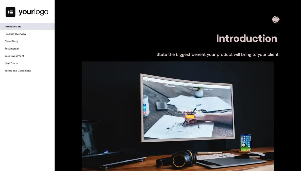 General Product Proposal Template - Black Pink Slide 2