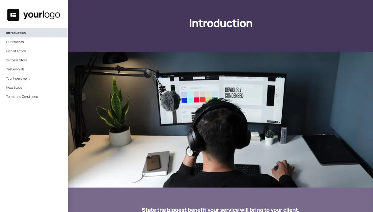General Service Proposal Template - Purple Slide 2