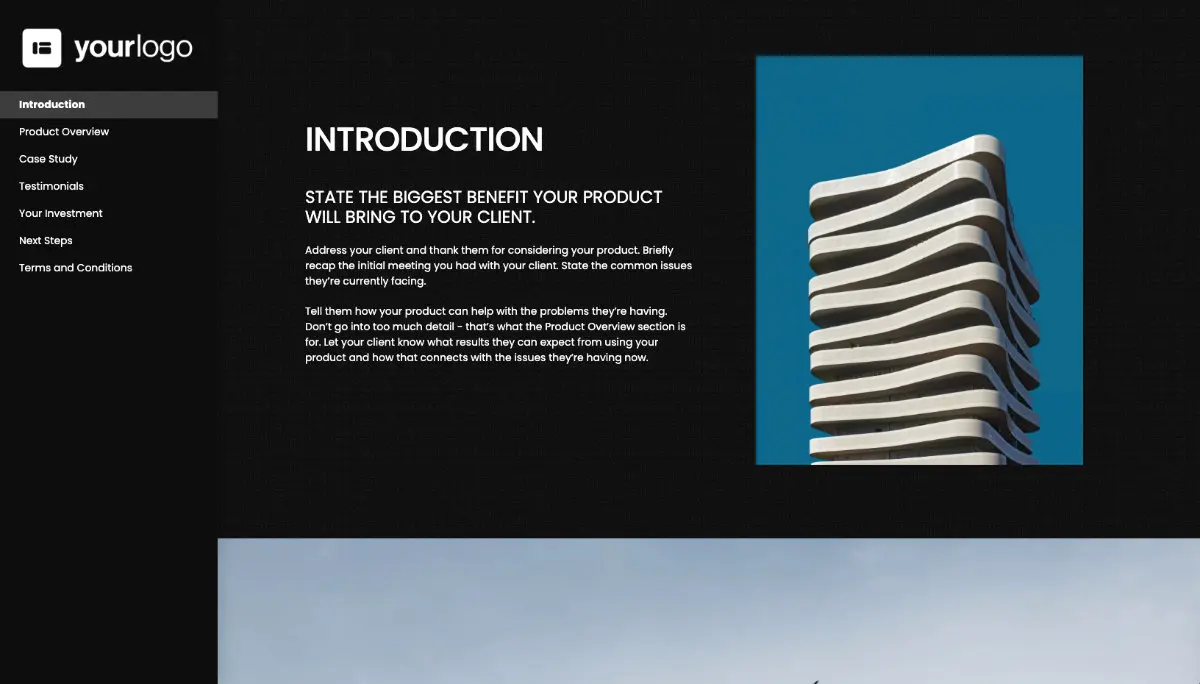 General Product Proposal Template - Black - Introduction