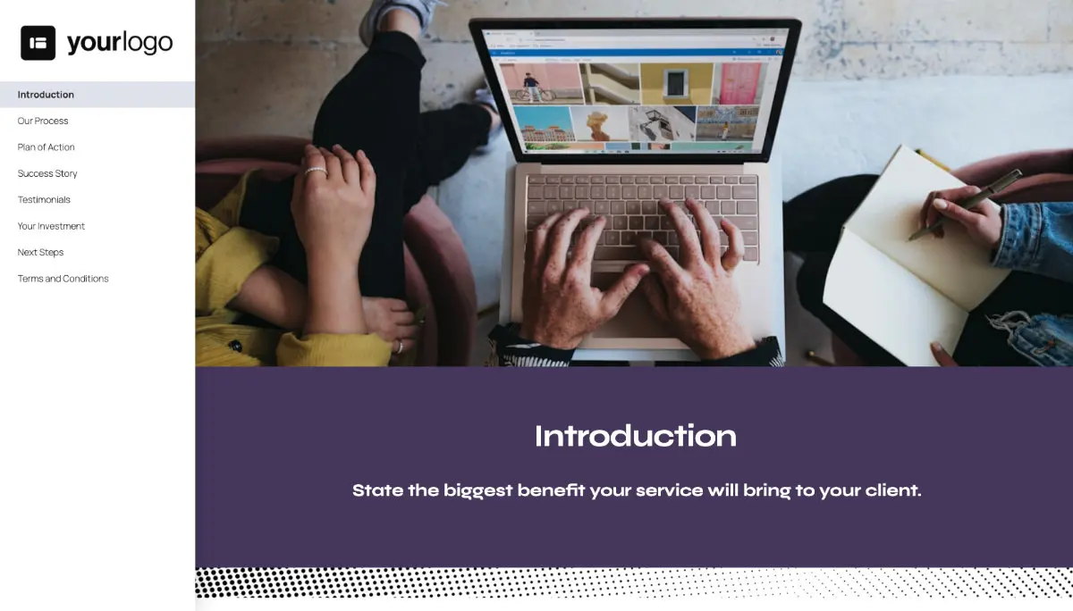 General Service Proposal Template - Dark Purple Slide 2