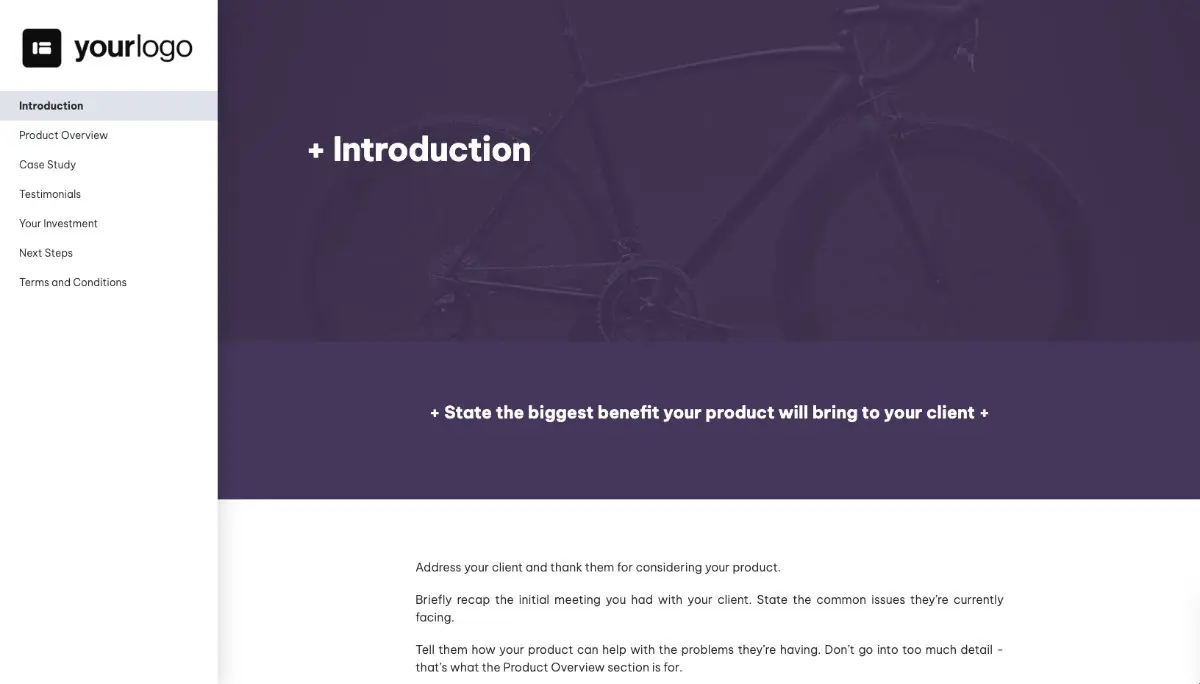 General Product Proposal Template - Dark Purple Slide 2