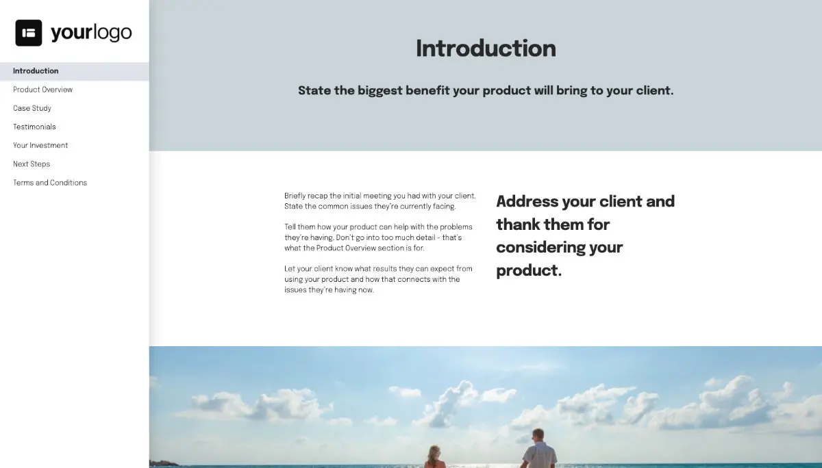 General Product Proposal Template - Light Blue - Introduction