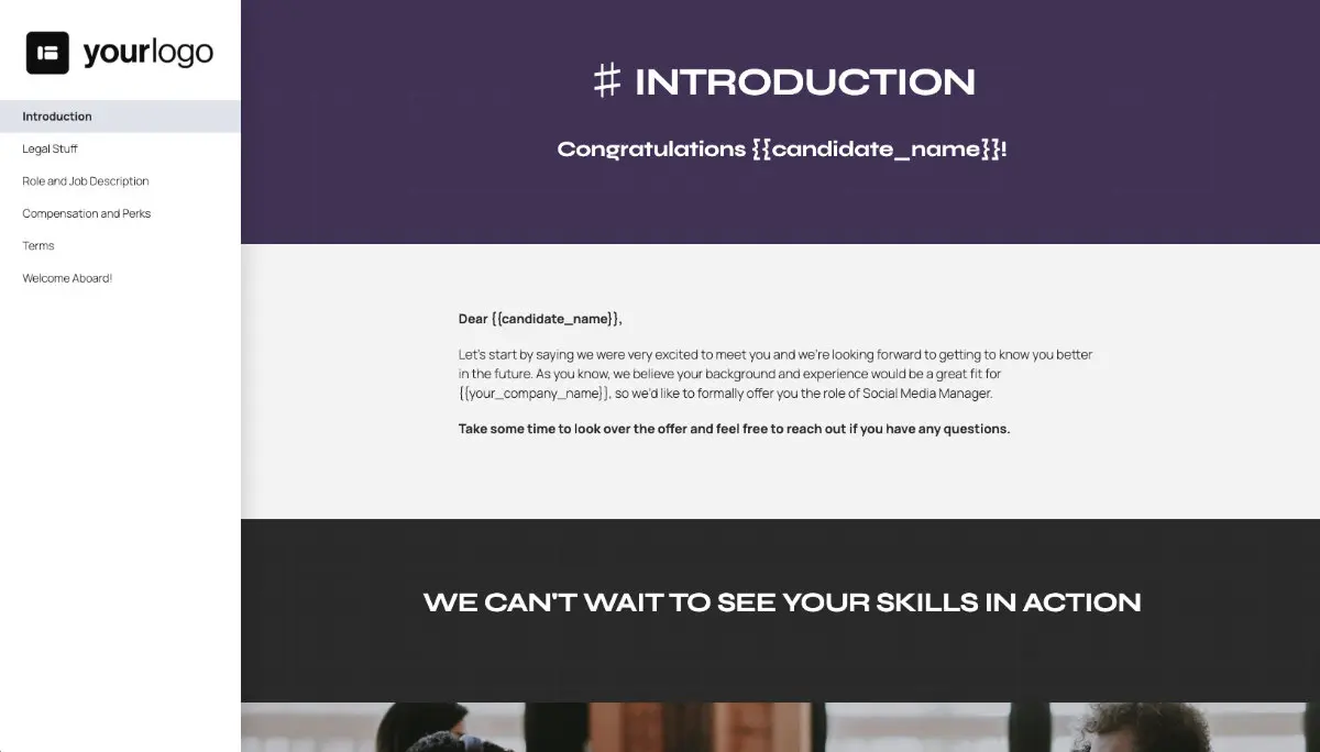 Social Media Manager Job Offer Template Slide 2