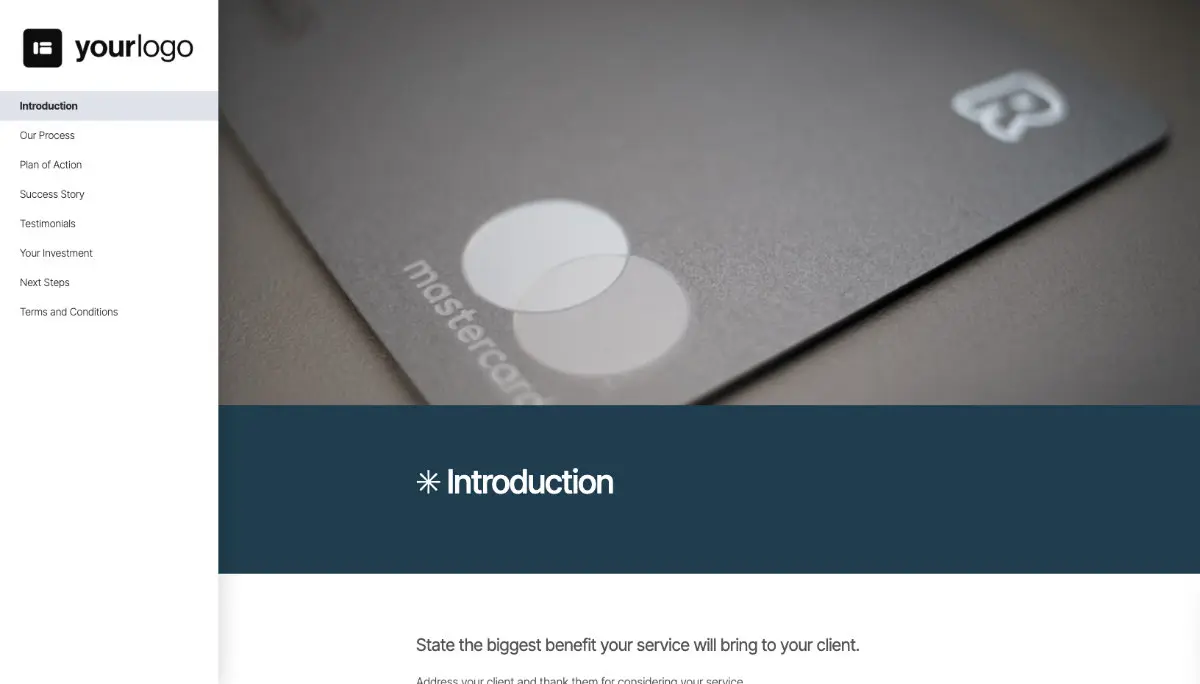 General Service Proposal Template - Deep Blue Slide 2