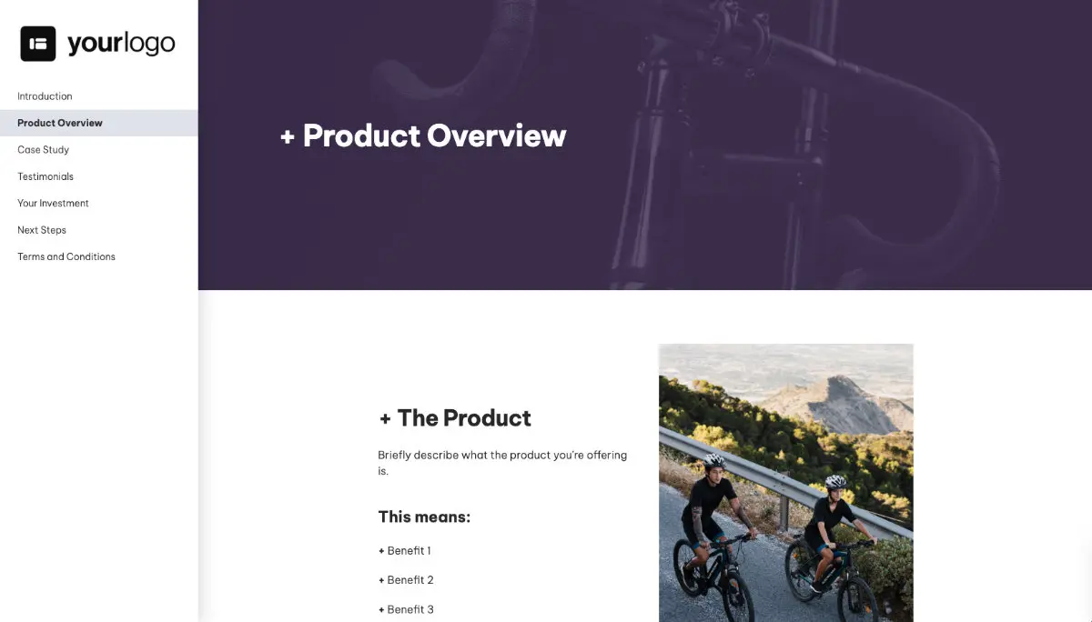 General Product Proposal Template - Dark Purple - Product overview