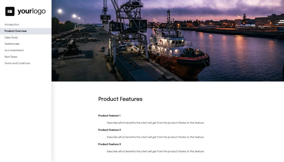 General Product Proposal Template - Deep Purple - Product overview