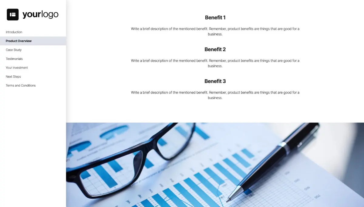 General Product Proposal Template - Medium Blue - Product overview