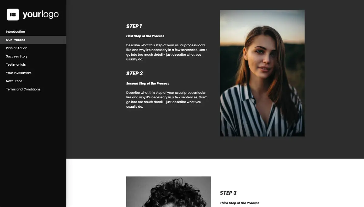 General Service Proposal Template - Deep Gray Slide 3