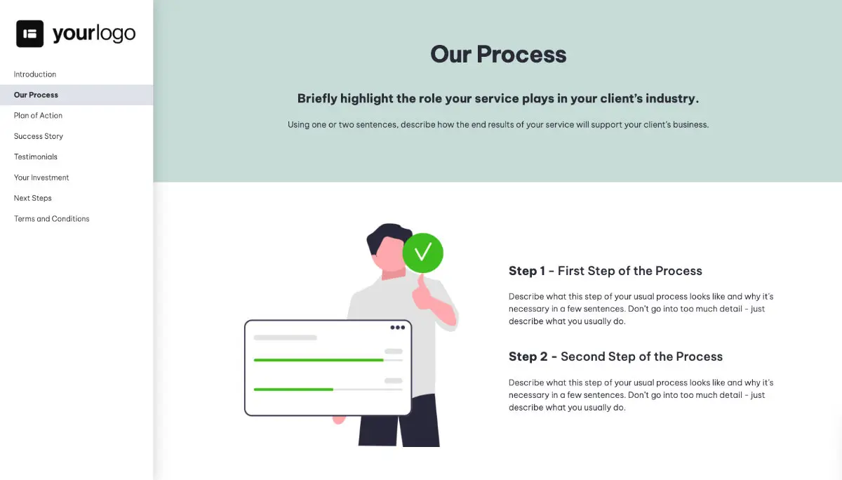 General Service Proposal Template - Moss Green Slide 3