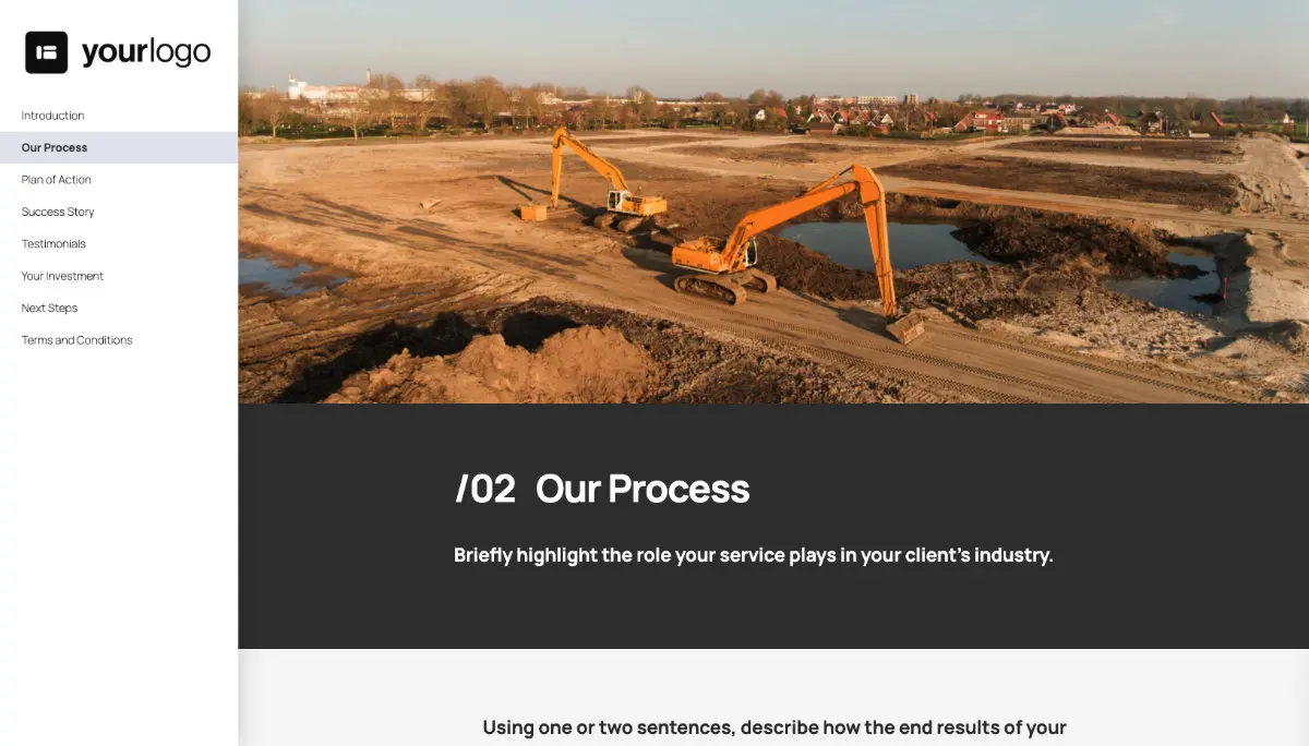 General Service Proposal Template - Dark Gray Slide 3