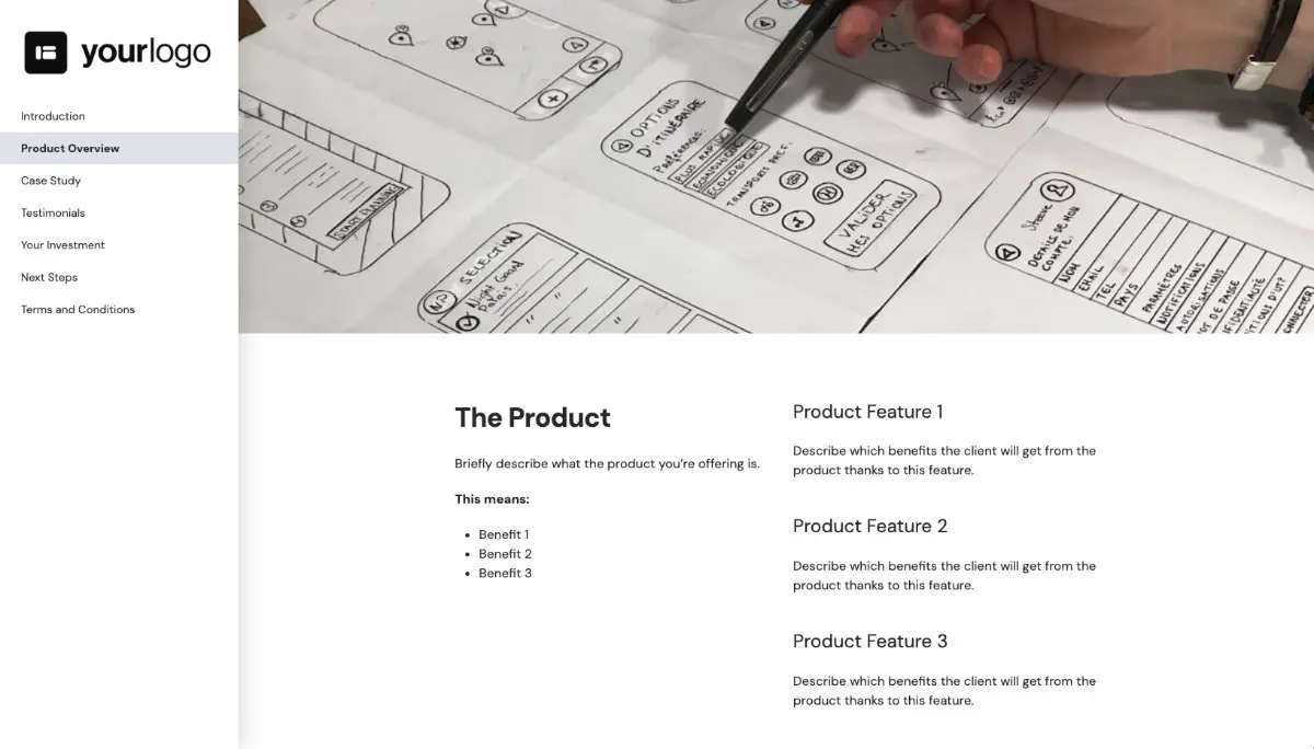 General Product Proposal Template - Black Pink - Product overview