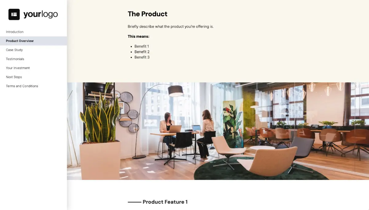 General Product Proposal Template - White Green Slide 3