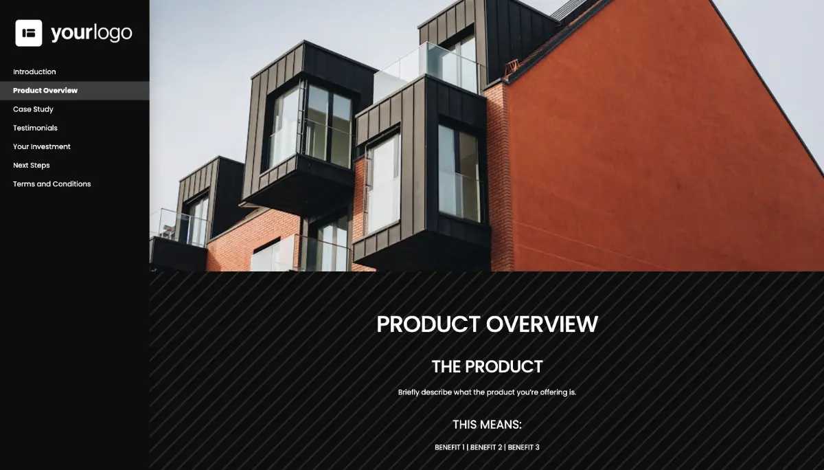 General Product Proposal Template - Black - Product overview