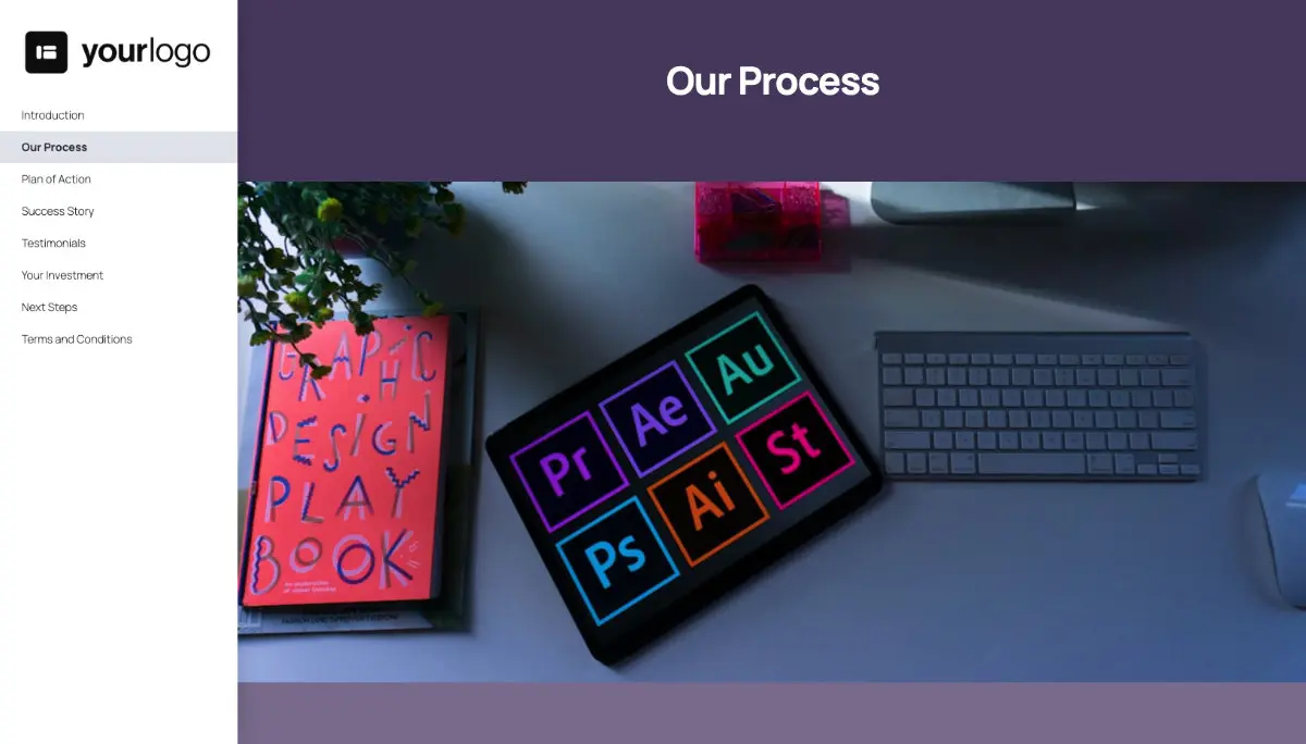 General Service Proposal Template - Purple - A dedicated section for your process