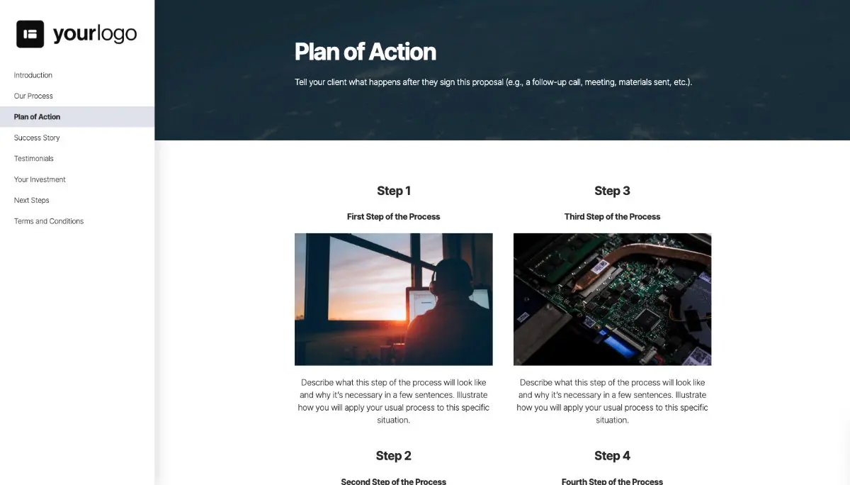 General Service Proposal Template - Very Dark Blue Slide 4