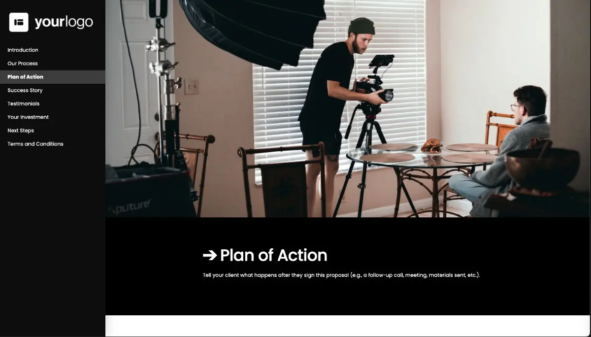 General Service Proposal Template - Black and White - Presenting your plan of action