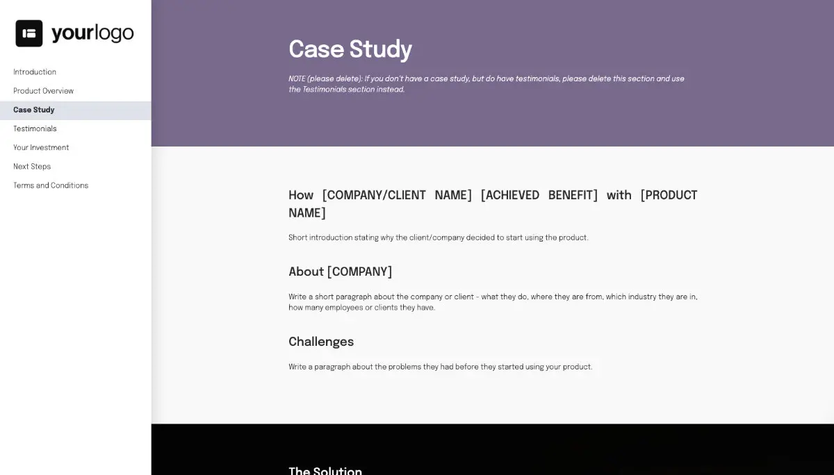 General Product Proposal Template - Deep Purple - A case study
