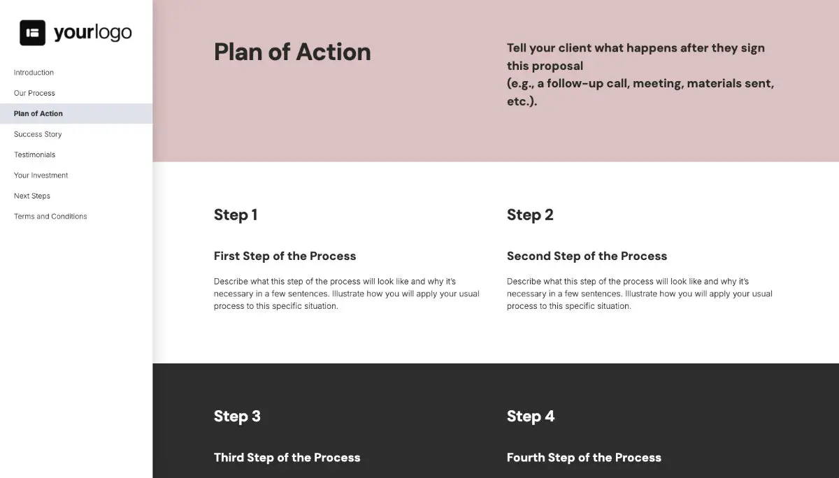 General Service Proposal Template - Pink - Presenting your plan of action