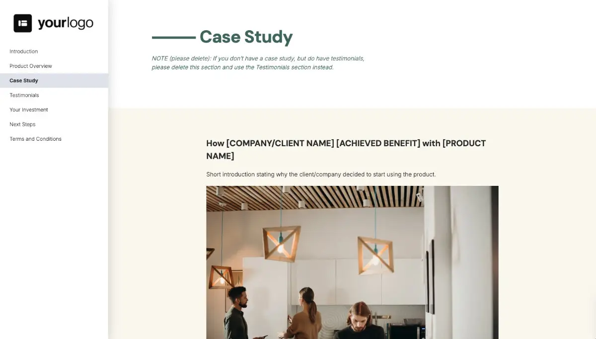 General Product Proposal Template - White Green Slide 4