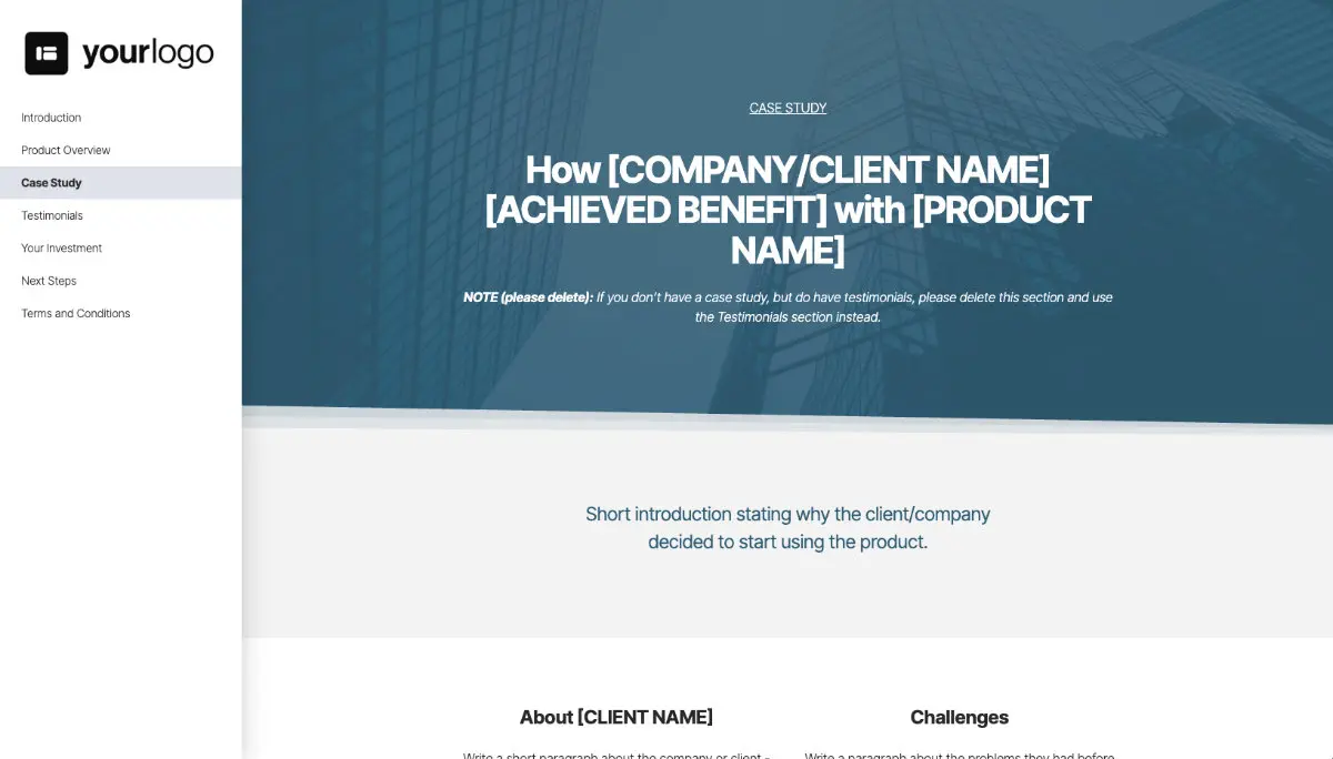 General Product Proposal Template - Medium Blue Slide 4