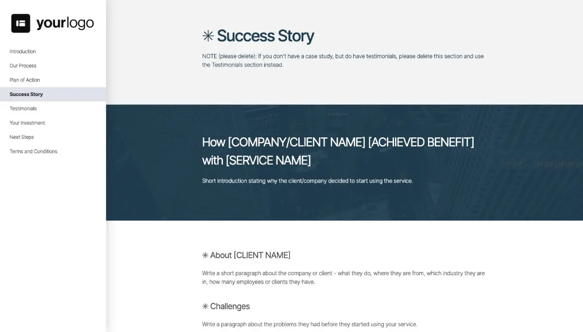 General Service Proposal Template - Deep Blue Slide 5