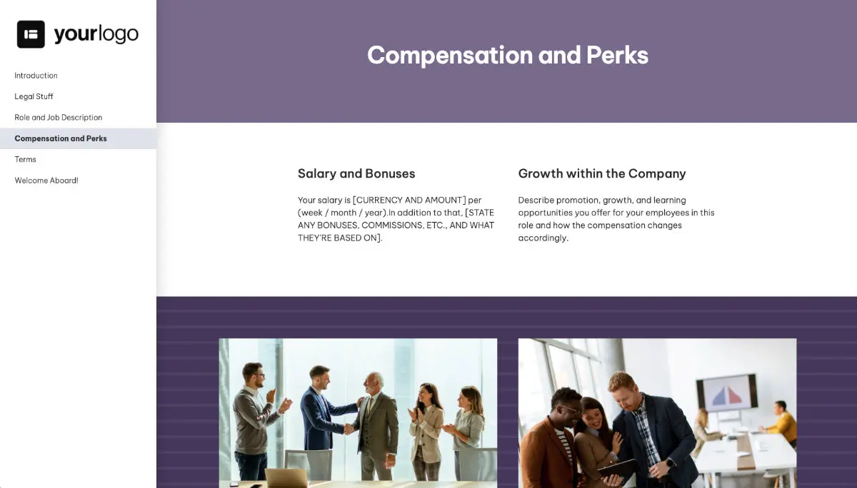 Sales Director Job Offer Template - Compensation and Perks