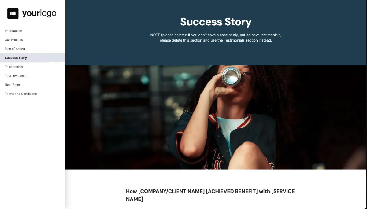 General Service Proposal Template - Dark Blue - Social proof