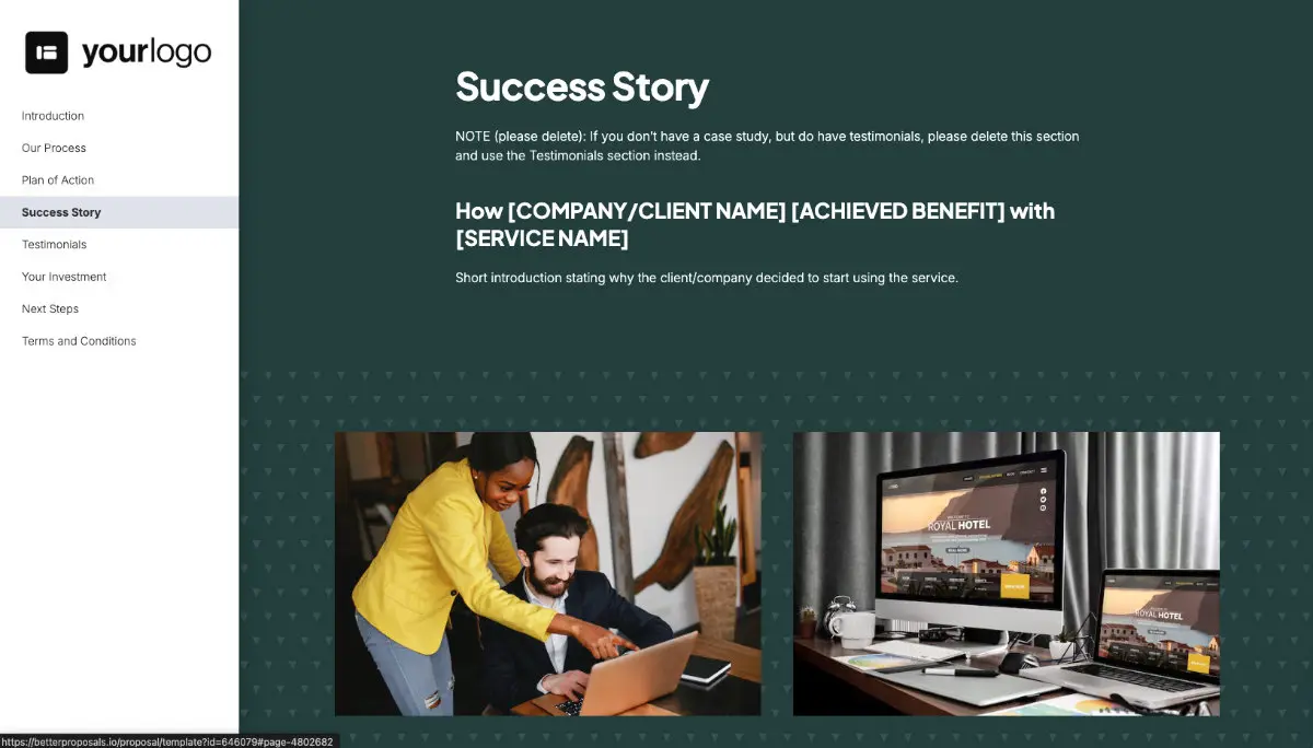 General Service Proposal Template - Green - Social proof