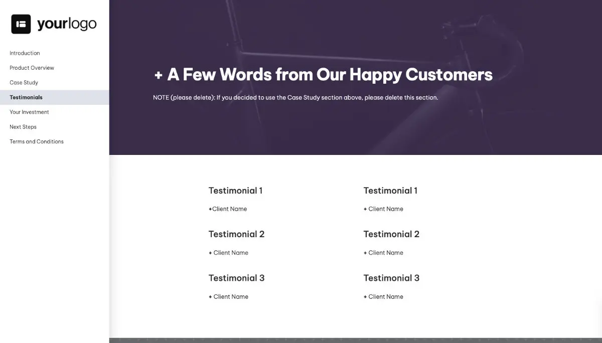 General Product Proposal Template - Dark Purple Slide 5