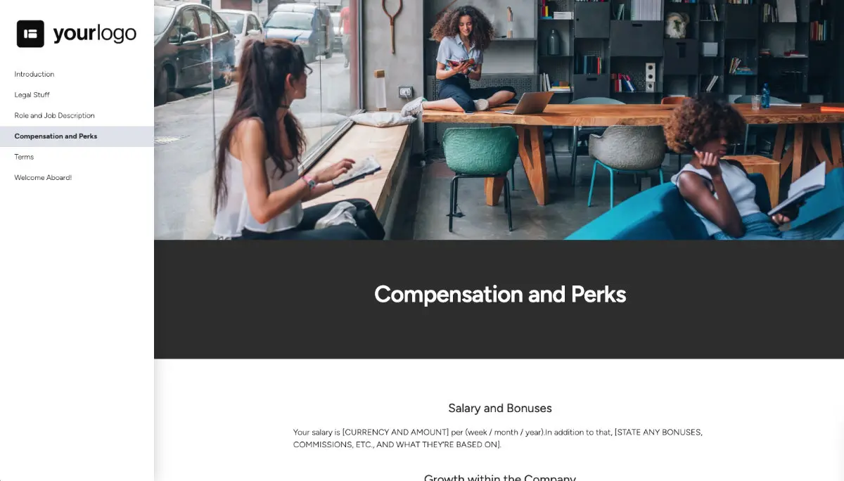 Senior Copywriter Job Offer Template - Compensation and Perks