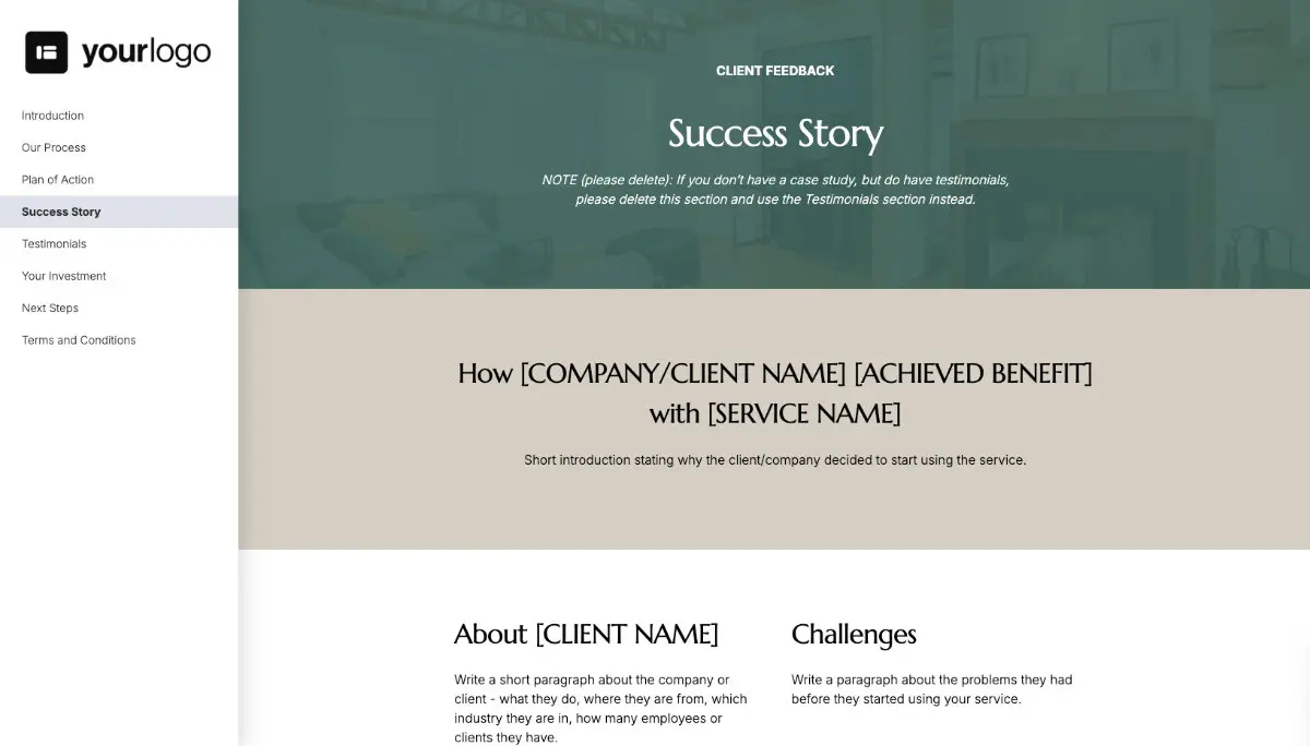 General Service Proposal Template - Green Brown Slide 5