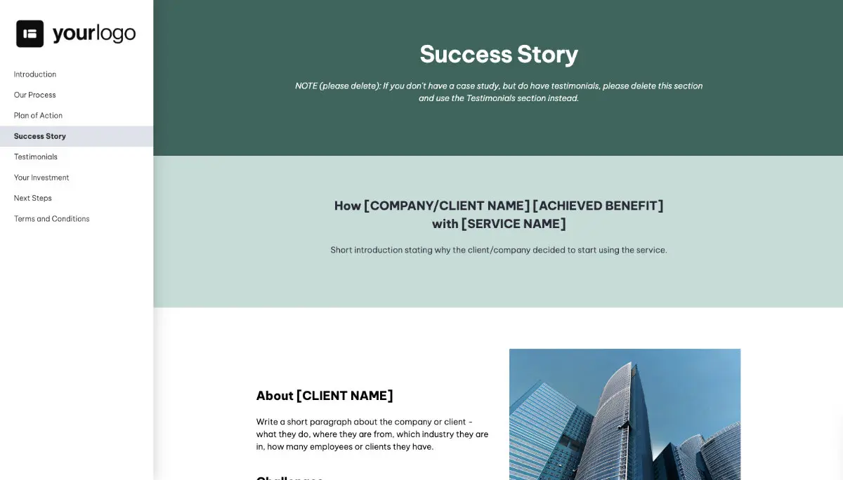 General Service Proposal Template - Moss Green - Social proof