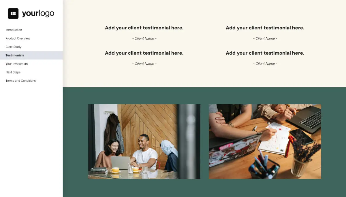 General Product Proposal Template - White Green Slide 5