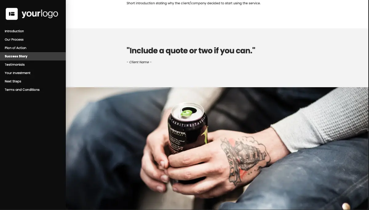 General Service Proposal Template - Black and White - Social proof