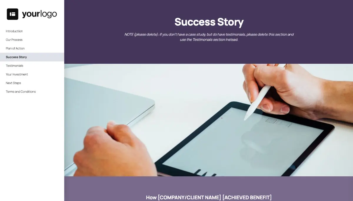 General Service Proposal Template - Purple - Social proof