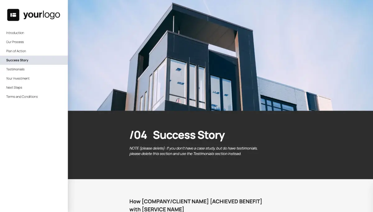 General Service Proposal Template - Dark Gray Slide 5