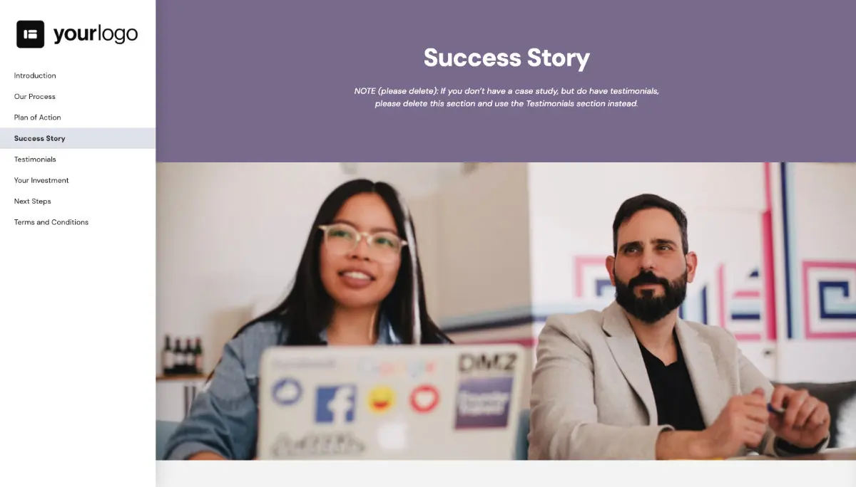 General Service Proposal Template - Medium Purple Slide 5