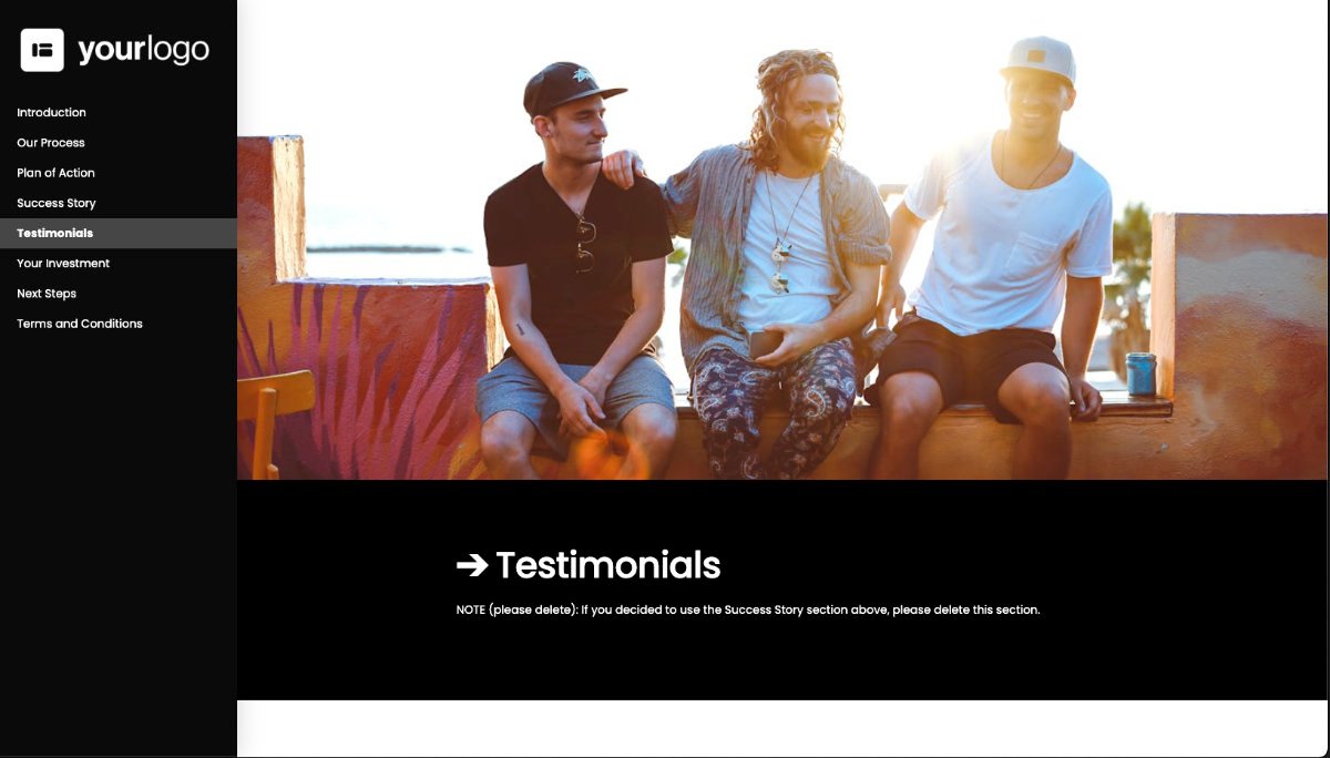 General Service Proposal Template - Black and White Slide 6