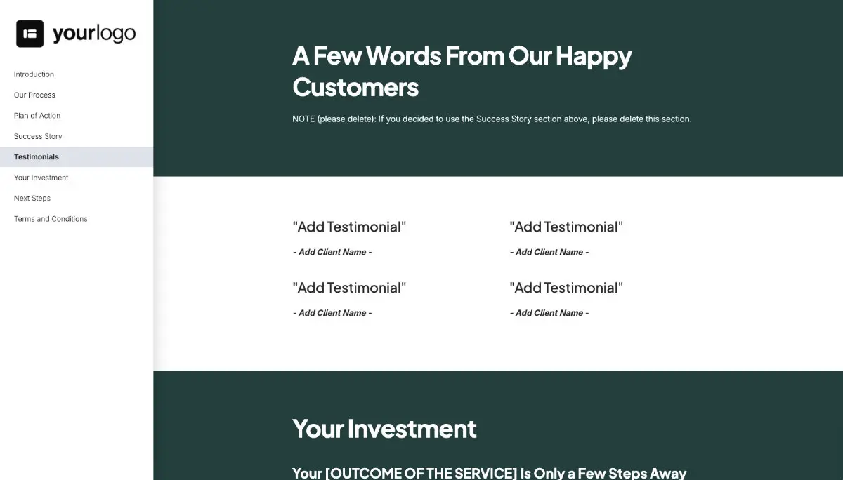 General Service Proposal Template - Green Slide 6