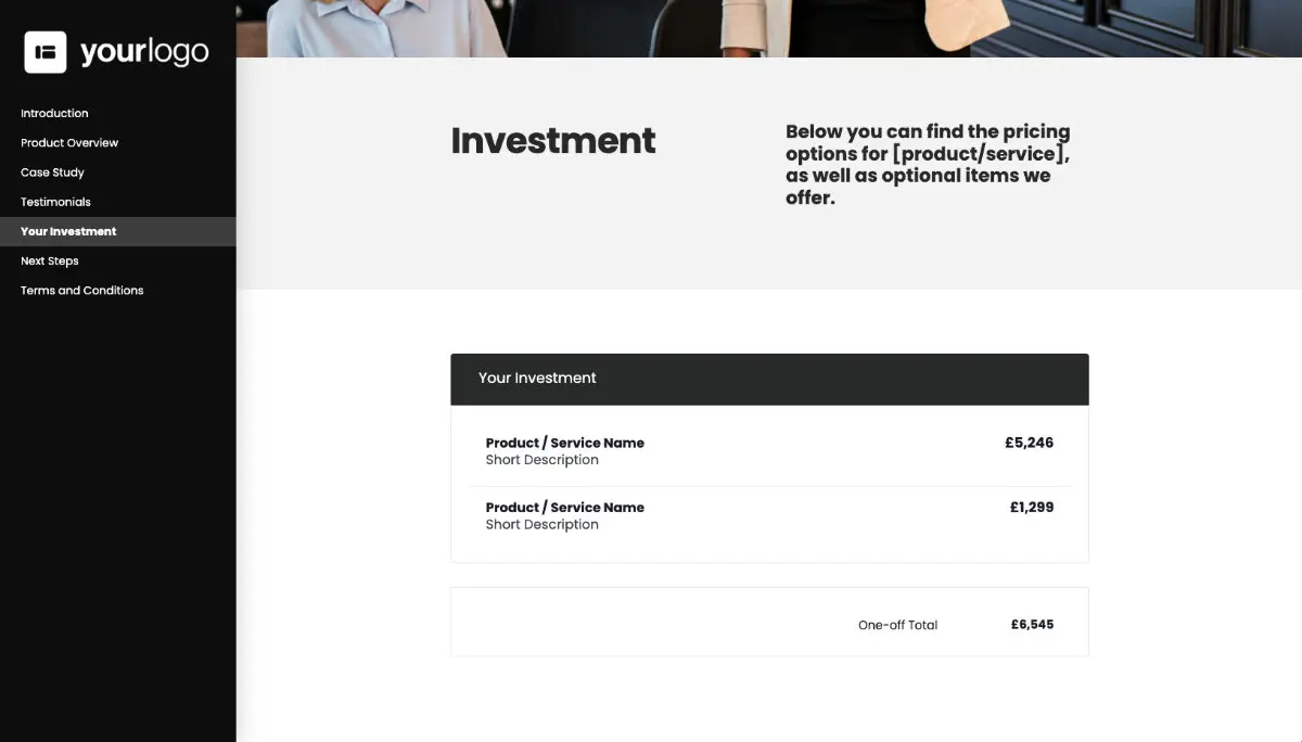 General Product Proposal Template - Deep Gray Slide 6