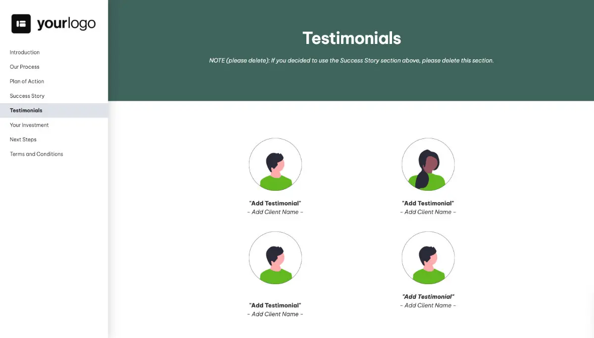 General Service Proposal Template - Moss Green Slide 6